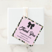 Wildflower Black Gingham Bow Graduation Party フェイバータグ (インサイチュ)