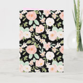 Wildflower Black Gingham Bow Photo Graduation カード (裏面)