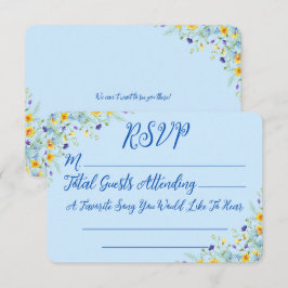 Wildflower Bliss 美しい花嫁衣裳の結婚式 出欠カード