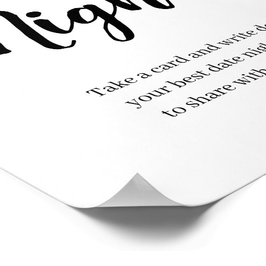 Wildflower Bloom Date Night Idea Sign  Date Night  ポスター (角)