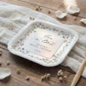 Wildflower Bloom Floral Square Bridal Shower ペーパープレート