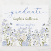 Wildflower Bloom Graduation Party スパークリングワインラベル (シングルラベル)