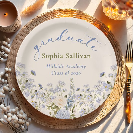 Wildflower Bloom Graduation Party ペーパープレート