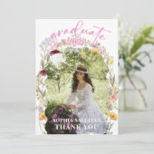 Wildflower Bloom Graduation Party Thank You Card サンキューカード (スタンド正面)