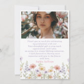 Wildflower Bloom Graduation Party Thank You Card サンキューカード (裏面)