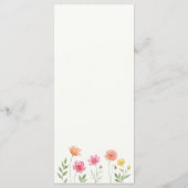 Wildflower Bloom Pink Orange Floral Wedding Menu メニュー (裏面)