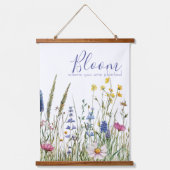 Wildflower Bloom Quote – Inspiring Wall Art Gift 吊り下げ型タペストリー (正面)