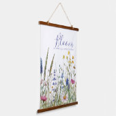 Wildflower Bloom Quote – Inspiring Wall Art Gift 吊り下げ型タペストリー (傾斜あり)