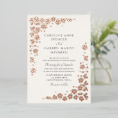 Wildflower Blossom Petals Garden Wedding 箔招待状 (立ち正面)