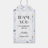Wildflower Blue Boy Baby Shower Thank You Favor ギフトタグ (正面)