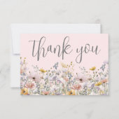 Wildflower Blush Pink サンキューカード (正面)
