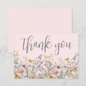 Wildflower Blush Pink サンキューカード (正面/裏面)