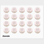 Wildflower Blush Pink ブライダルシャワー ラウンドシール (シート)