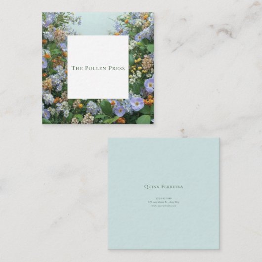 Wildflower Bohemian Square Frame Rustic Floral スクエア名刺 (正面/裏面)