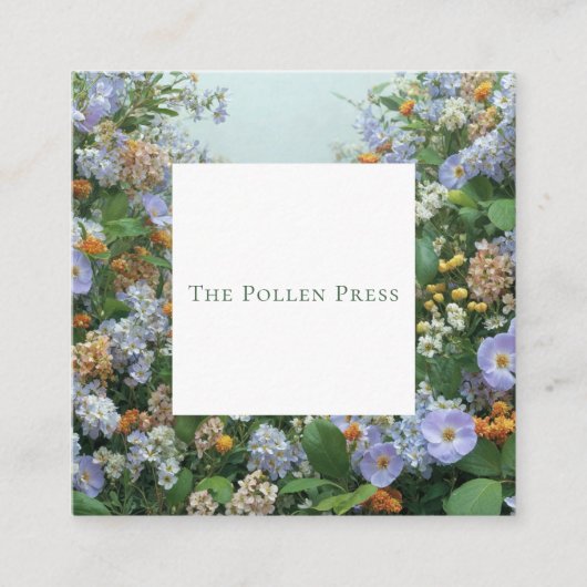 Wildflower Bohemian Square Frame Rustic Floral スクエア名刺 (正面)
