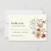 Wildflower Bohoエレガント RSVPカード (正面)