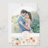 Wildflower Boho フラワーガーデン ウェディングアーチ 写真 招待状 (裏面)