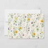 Wildflower Boho モダン ウェディング QRコード 出欠カード (裏面)