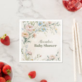 Wildflower Boho Baby Shower スタンダードカクテルナプキン (インサイチュ)