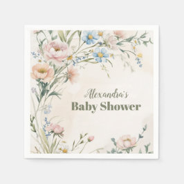Wildflower Boho Baby Shower スタンダードカクテルナプキン