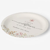 Wildflower Boho Baby Shower ペーパープレート (アングル)