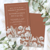 Wildflower Boho Burnt Orange Wedding 招待状
