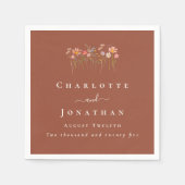 Wildflower Boho Fall Floral Custom Wedding スタンダードカクテルナプキン (正面)