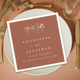 Wildflower Boho Fall Floral Custom Wedding スタンダードカクテルナプキン