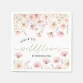 Wildflower Boho Floral Birthday Napkin スタンダードカクテルナプキン (正面)