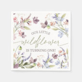 Wildflower Boho Floral Birthday Napkin スタンダードカクテルナプキン (正面)