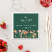 Wildflower Boho Floral Green Wedding スタンダードカクテルナプキン (インサイチュ)