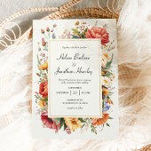 Wildflower Boho Floral Vintage Elegant Wedding 招待状