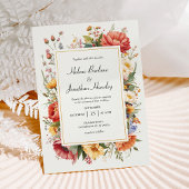 Wildflower Boho Floral Vintage Elegant Wedding 招待状