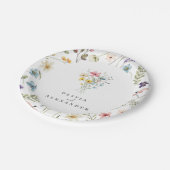 Wildflower Boho garden floral ペーパープレート (アングル)