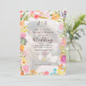 Wildflower Boho garden summer floral photo wedding 招待状 (スタンド正面)