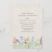 Wildflower Boho Garden Wedding Invitation 招待状 (正面/裏面)