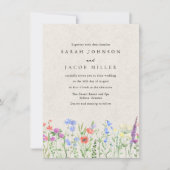 Wildflower Boho Garden Wedding Invitation 招待状 (正面)