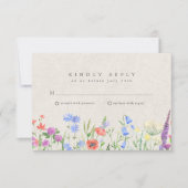Wildflower Boho Garden Wedding RSVP  (正面)