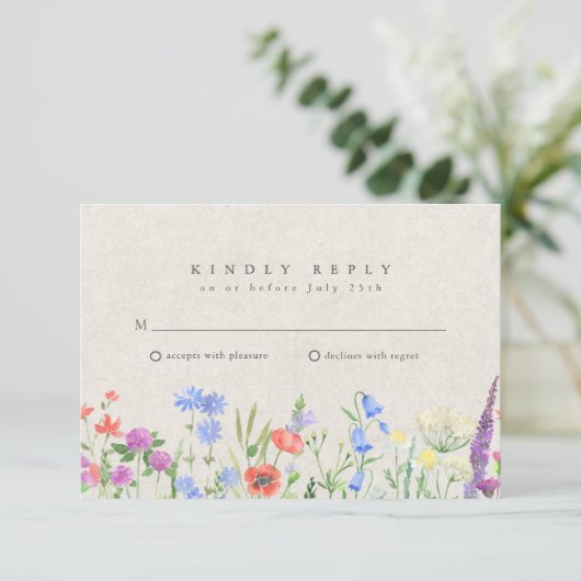 Wildflower Boho Garden Wedding RSVP  (スタンド正面)
