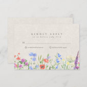Wildflower Boho Garden Wedding RSVP  (正面/裏面)