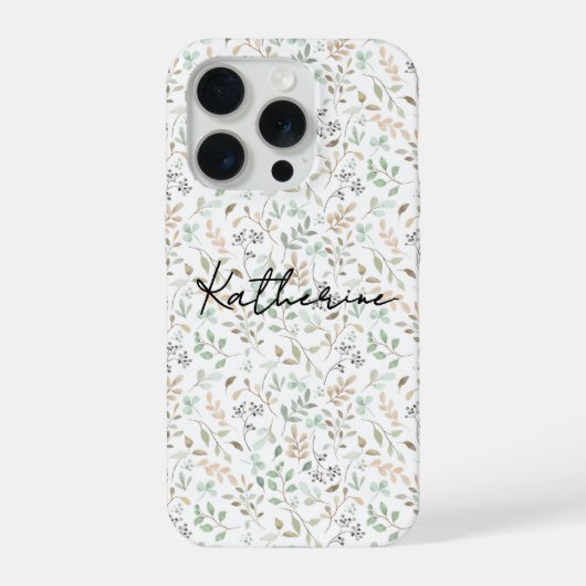 Wildflower Boho Name iPhoneケース (裏面)