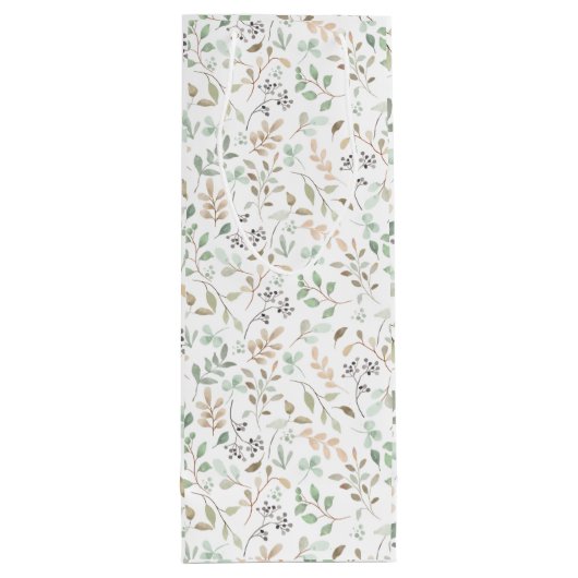 Wildflower Boho Name Monogram ワインギフトバッグ (裏面)