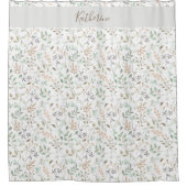 Wildflower Boho Personalized シャワーカーテン (正面)
