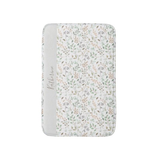   Wildflower Boho Personalized  バスマット (正面縦)