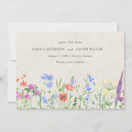 Wildflower Boho Wedding Photo セーブザデート