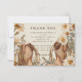 Wildflower Boots Country Bridal Shower サンキューカード (正面)