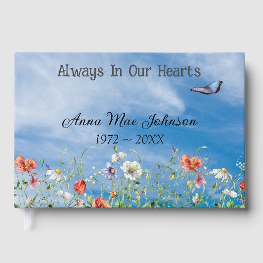 Wildflower Border With Butterfly Memorial Service ゲストブック (正面)