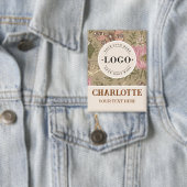 Wildflower Botanicalフローラビジネスロゴ名タグ 缶バッジ (インサイチュ)