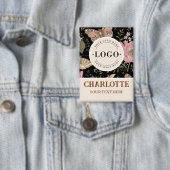 Wildflower Botanicalフローラビジネスロゴ名タグ 缶バッジ (インサイチュ)