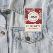 Wildflower Botanicalフローラビジネスロゴ名タグ 缶バッジ (インサイチュ)